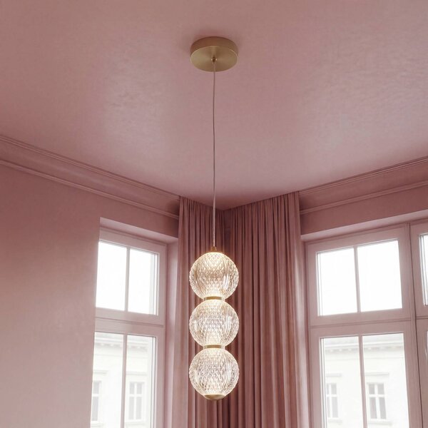 OSRAM Lampa wisząca Decor Xstal, mosiężny / złoty, salon / jadalnia, szkło, nowoczesny