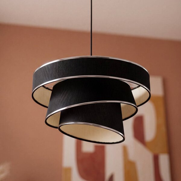 OSRAM Lampa wisząca Decor Glittey, możliwość ściemniania, aluminiowy / szary / cynkowy, salon / jadalnia, tkanina / materiał / jedwab, nowoczesny