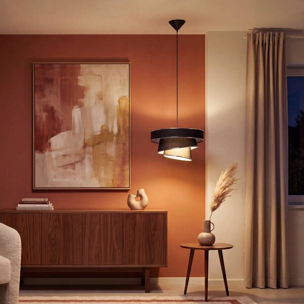OSRAM Lampa wisząca Decor Glittey, możliwość ściemniania, aluminiowy / szary / cynkowy, salon / jadalnia, tkanina / materiał / jedwab, nowoczesny