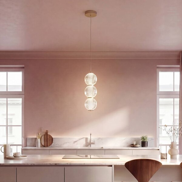 OSRAM Lampa wisząca Decor Xstal, mosiężny / złoty, salon / jadalnia, szkło, nowoczesny