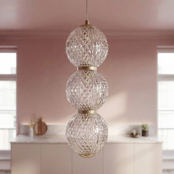 OSRAM Lampa wisząca Decor Xstal, mosiężny / złoty, salon / jadalnia, szkło, nowoczesny