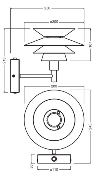 OSRAM Kinkiet Decor Element, czarny, salon / jadalnia, metal, nowoczesny