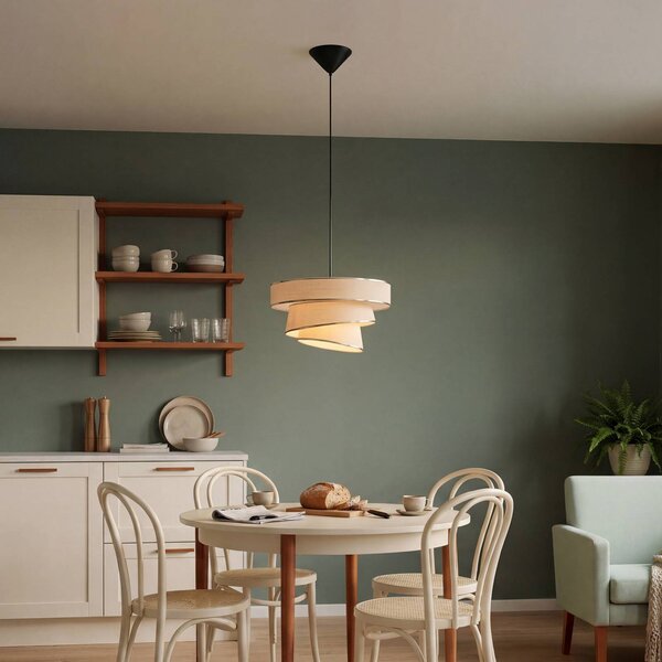 OSRAM Lampa wisząca Decor Glittey, możliwość ściemniania, kremowy / amber, salon / jadalnia, tkanina / materiał / jedwab, nowoczesny