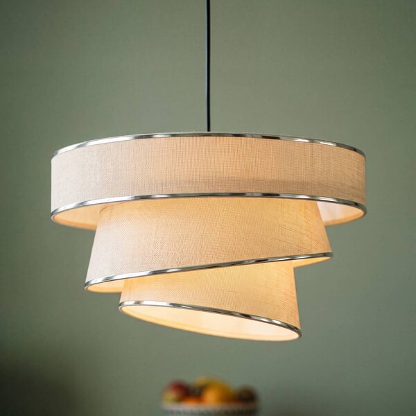 OSRAM Lampa wisząca Decor Glittey, możliwość ściemniania, kremowy / amber, salon / jadalnia, tkanina / materiał / jedwab, nowoczesny