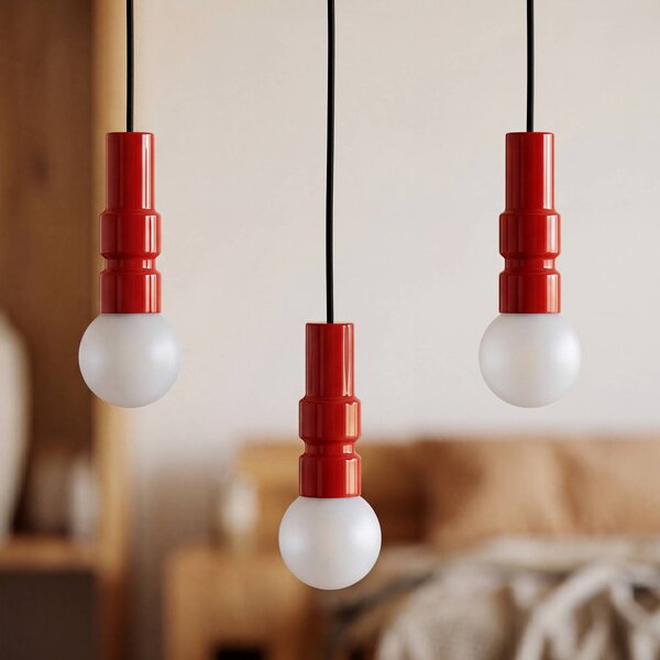 OSRAM Lampa wisząca Decor Bolty, możliwość ściemniania, czerwony, salon / jadalnia, metal, młodzieżowy