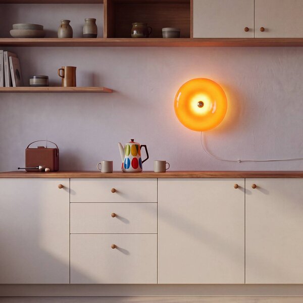 OSRAM Kinkiet Decor Lunea, możliwość ściemniania, żółty / pomarańczowy, salon / jadalnia, szkło, nowoczesny