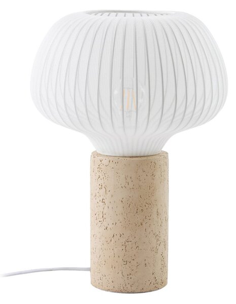 Lampa Stołowa Lucande, Eloise, biały, salon, tkanina | tekstylia, skandynawski