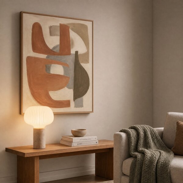 Lampa Stołowa Lucande, Eloise, biały, salon, tkanina | tekstylia, skandynawski