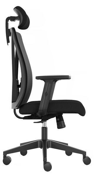 Fotel biurowy ergonomiczny Diplo z zagłówkiem, zgodny z normą BHP