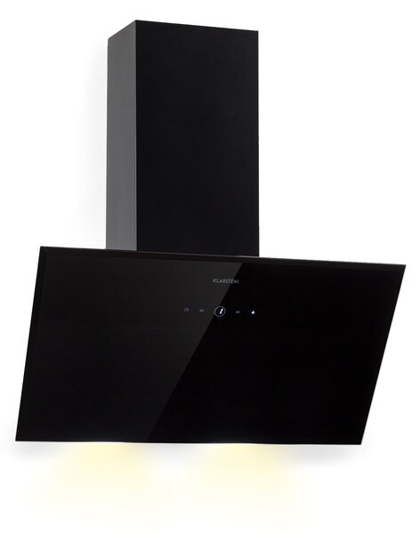 Klarstein Laurel 60, okap kuchenny przyścienny, tryb wyciągu, 60 cm, 350 m³/h, LED, panel dotykowy, kolor czarny