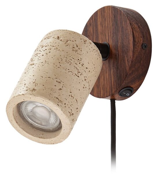 Lampa Ścienna Lucande, Carlotta, beżowy, salon, beton, nowoczesny