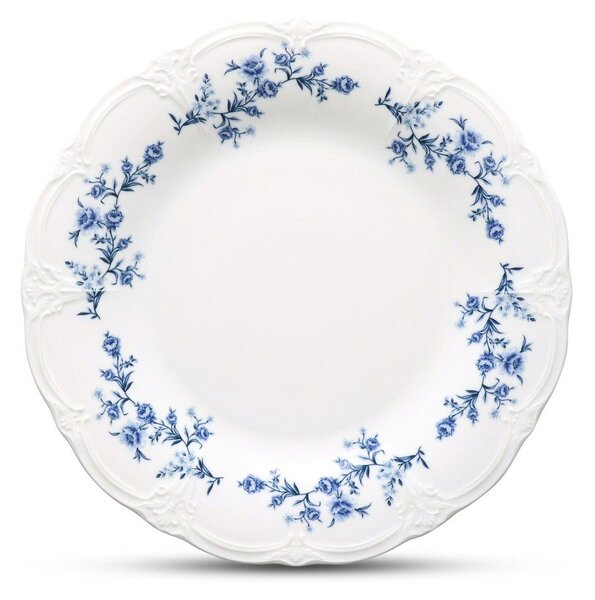 Biały/niebieski porcelanowy talerz do serwowania ø 32 cm Retro – BonBistro