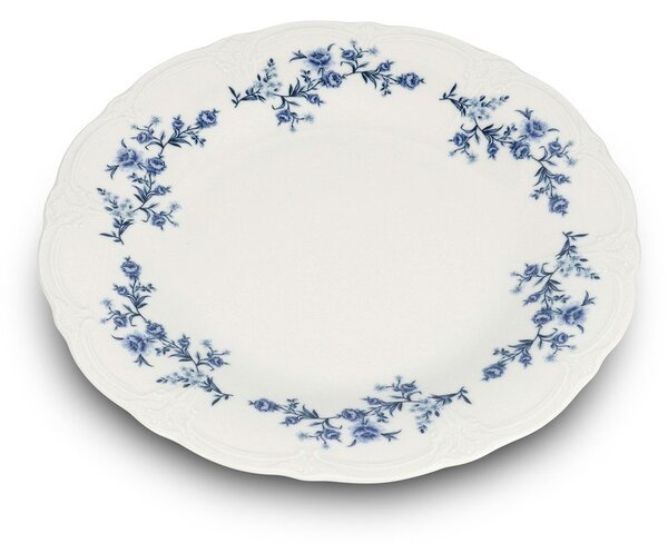 Biały/niebieski porcelanowy talerz do serwowania ø 32 cm Retro – BonBistro