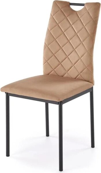 Krzesło tapicerowane K577 VELVET beżowe/czarne