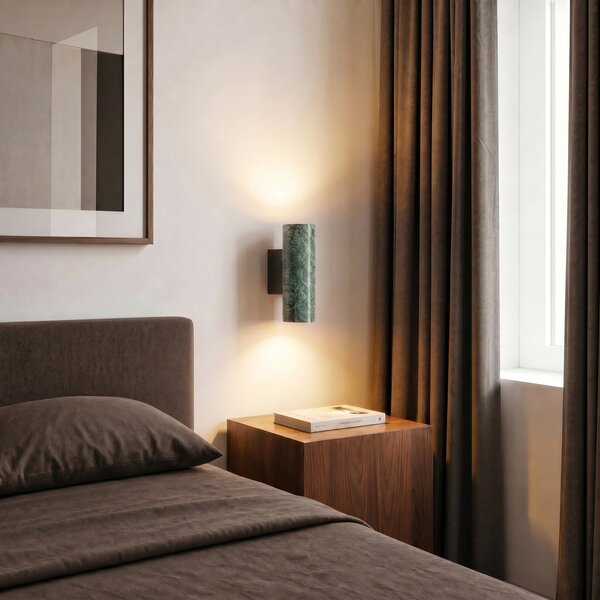 Lampa Ścienna Lucande, Tavira, ściemnialny, zielony, salon, marmur, nowoczesny