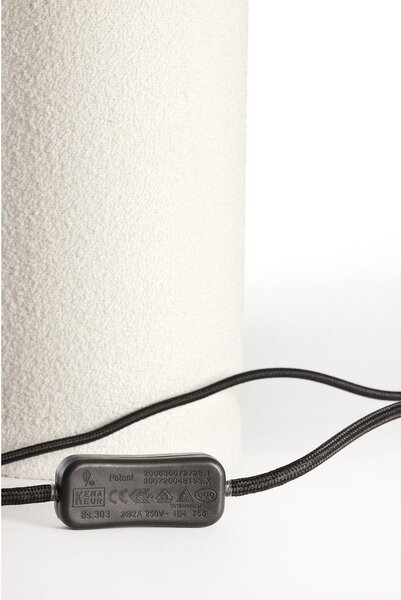 Łososiowa/kremowa lampa stołowa z tekstylnym kloszem (wysokość 50 cm) Musaby – Light & Living
