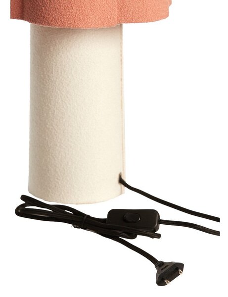 Łososiowa/kremowa lampa stołowa z tekstylnym kloszem (wysokość 50 cm) Musaby – Light & Living
