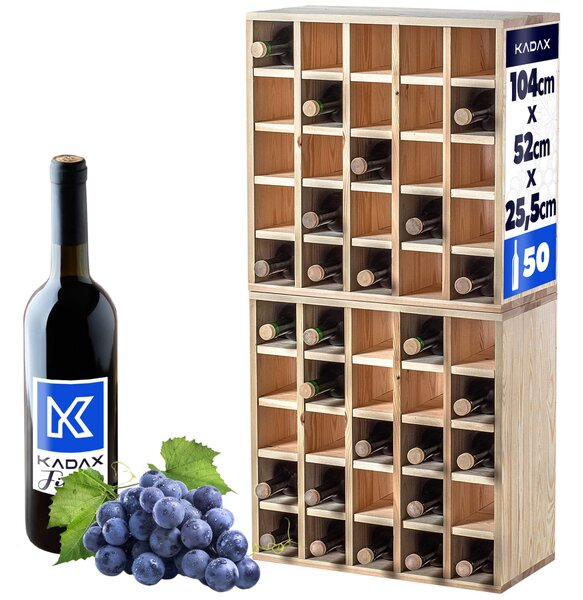 Regał na wino Loreo szachownica drewniany jasny brąz 2szt