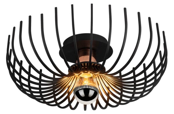 Czarna lampa sufitowa z metalowym kloszem ø 36 cm Aspendos – Opviq lights