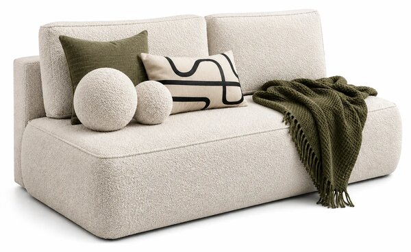 Beżowa skandynawska sofa rozkładana boucle R6-H26