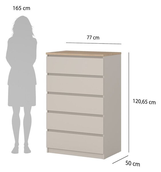 Kremowa komoda 77x121x50 cm Naia – Tvilum