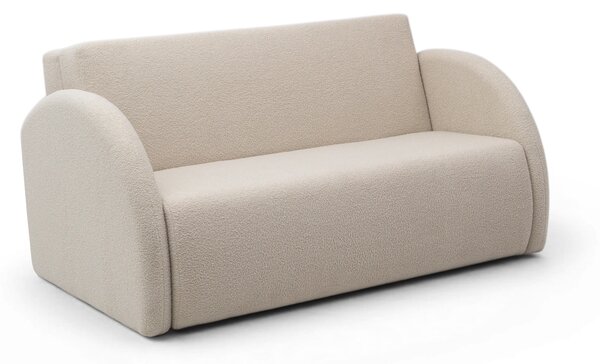 Sofa rozkładana Nubi trzyosobowa 140 cm z pojemnikiem - jasny beżowy boucle Quelle 03