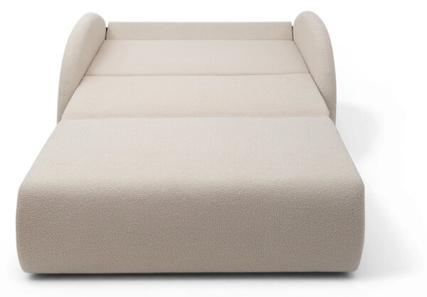 Sofa rozkładana Nubi trzyosobowa 140 cm z pojemnikiem - jasny beżowy boucle Quelle 03