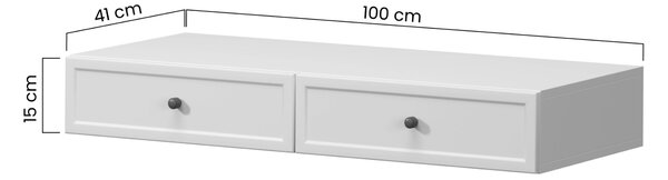 Konsola wisząca Lorini 100 cm z szufladami - kaszmir / złote uchwyty T-bar
