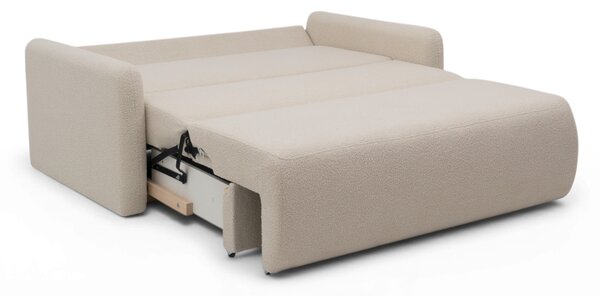 Sofa rozkładana Nido trzyosobowa 140 cm z pojemnikiem - jasny beżowy boucle Quelle 03
