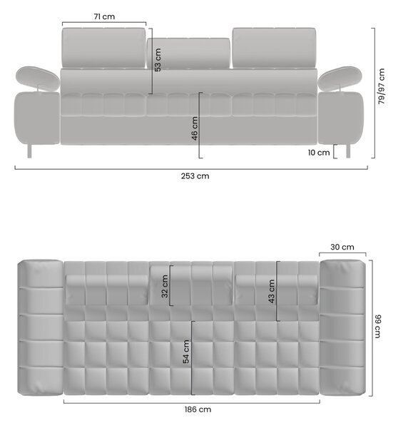 Sofa trzyosobowa Tyrion z funkcją spania - beżowy szenil Vibe 08