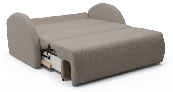 Sofa rozkładana Nubi trzyosobowa 140 cm z pojemnikiem - beżowa boucle Quelle 16