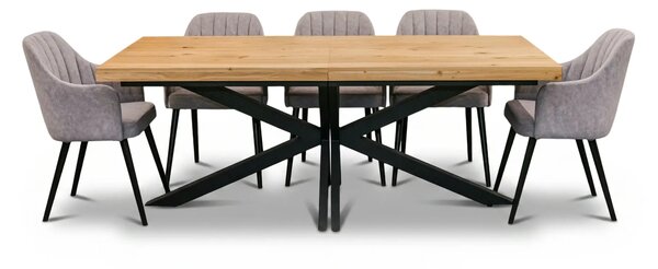 Stół Loft P2 400 cm rozkładany 100×200 + 4×50 cm + 8 Krzeseł VIKA 2