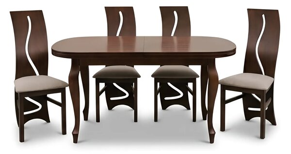 Stół Ludwik 160/90 +2x40 cm + 6 Krzeseł K95
