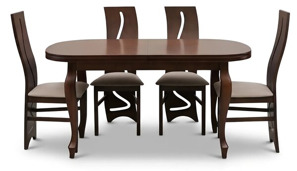 Stół Ludwik 160/90 +2x40 cm + 6 Krzeseł K95
