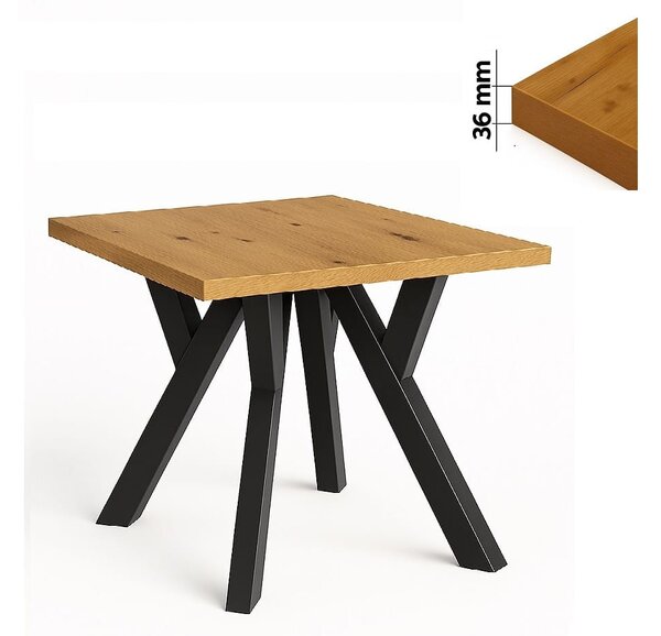 Stół 80x80 cm kwadratowy nierozkładany, blat 3,6 cm, nogi Metalowe „ Y ” I ArtDHome