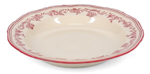 Bordowy/w kolorze kości słoniowej głęboki porcelanowy talerz ø 23 cm Cyril – S|P Collection