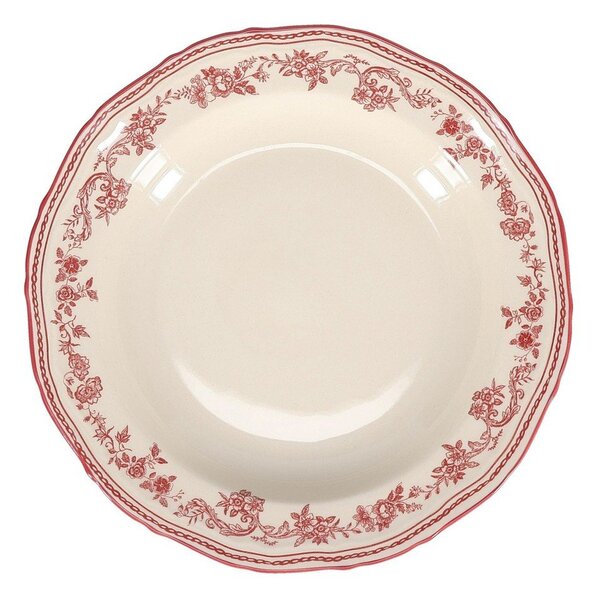 Bordowy/w kolorze kości słoniowej głęboki porcelanowy talerz ø 23 cm Cyril – S|P Collection