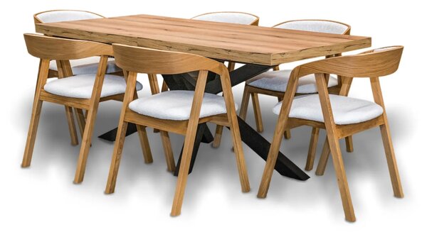 Stół XENO Rozkładany 160/90 + 2×40 + 6 Krzeseł X1