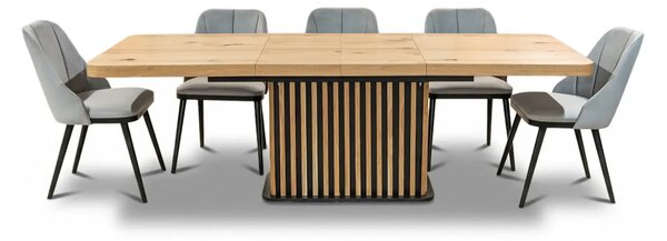 Stół Lamel rozkładany 160/90 +2×40 cm + 4 Krzesła Tokyo
