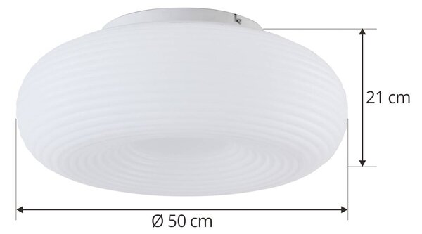 Inteligentna lampa sufitowa Bolti Lucande, możliwość ściemniania, biały / opal, salon / jadalnia, tworzywo sztuczne, nowoczesny