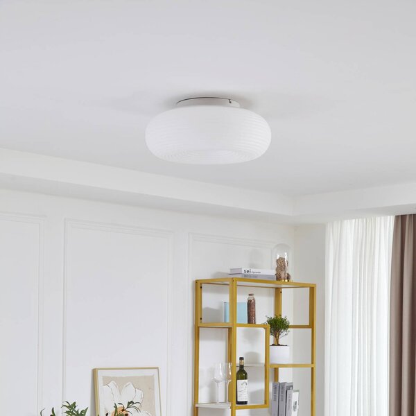 Inteligentna lampa sufitowa Bolti Lucande, możliwość ściemniania, biały / opal, salon / jadalnia, tworzywo sztuczne, nowoczesny