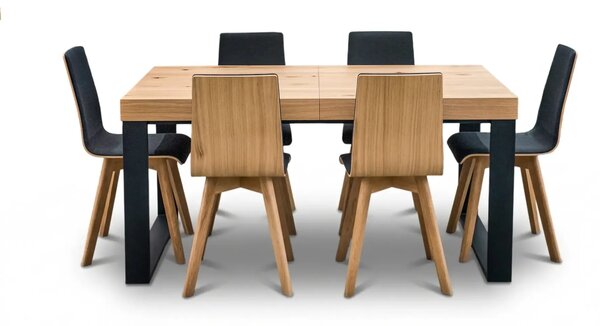 Stół rozkładany 160/90 + 40 cm SJ51 loft + 4 Krzesła LUKA