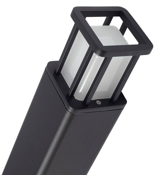 Słupek oświetleniowy LED Dakil Lucande, możliwość ściemniania, czarny, aluminium, nowoczesny
