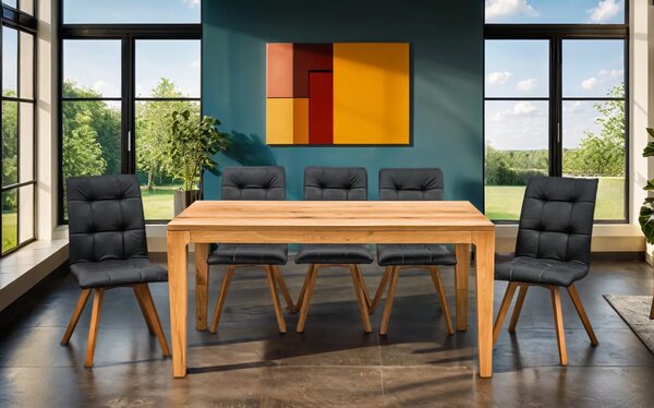 Stół OSKAR nierozkładany 160×90 cm + 6 Krzeseł KW110