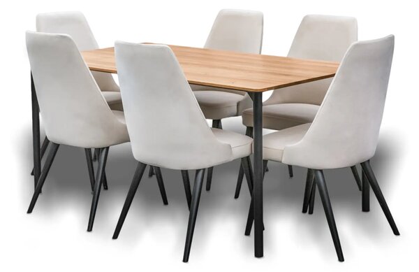 Stół EDGE nierozkładany 160×90 cm + 4 Krzesła OLO