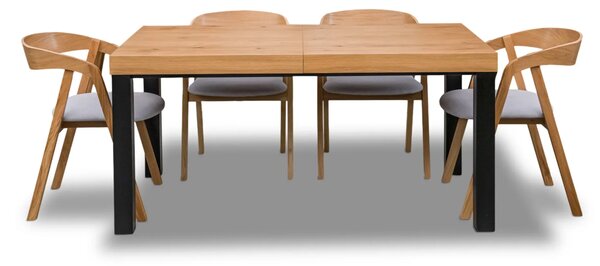 Stół Kuba 160/90 + 2 wkładki po 40 cm + 4x krzesła X1