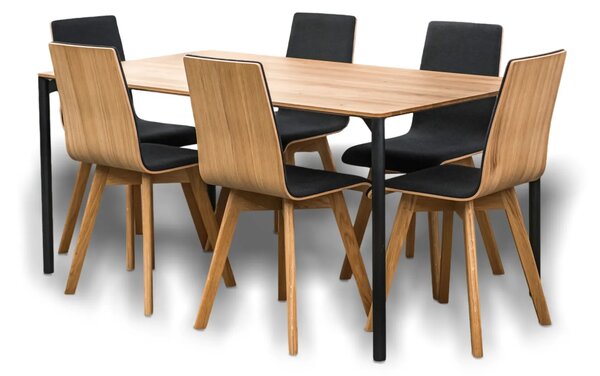 Stół EDGE nierozkładany 160x90 cm + 4 Krzesła LUKA