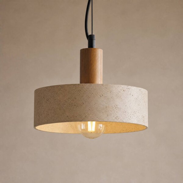 Lampa wisząca Carlotta Lucande, możliwość ściemniania, kremowy / amber, salon / jadalnia, beton, nowoczesny
