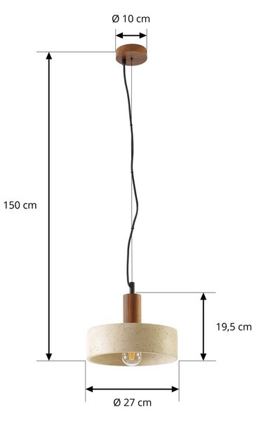 Lampa wisząca Carlotta Lucande, możliwość ściemniania, kremowy / amber, salon / jadalnia, beton, nowoczesny