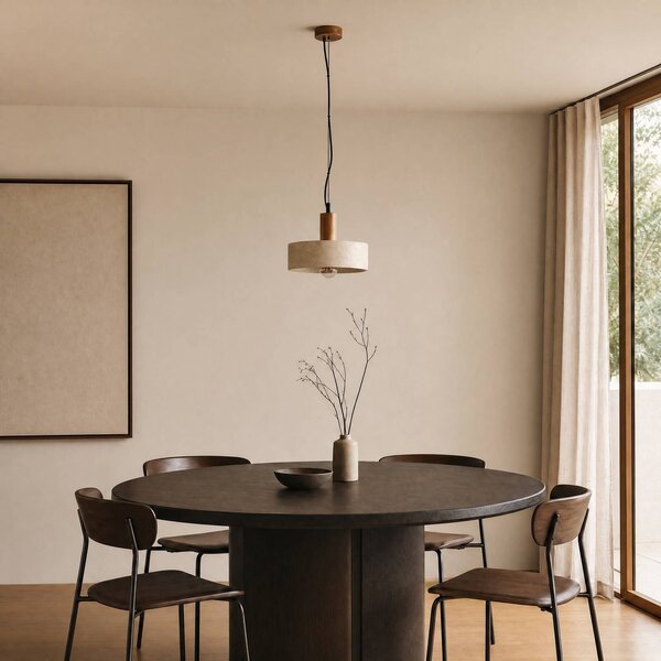Lampa wisząca Carlotta Lucande, możliwość ściemniania, kremowy / amber, salon / jadalnia, beton, nowoczesny